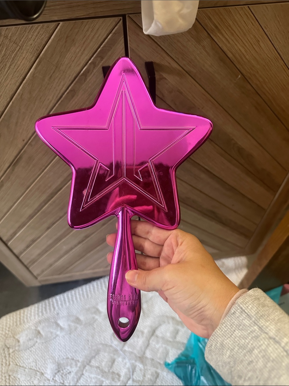 Jeffree Star Metallic Hot Pink Star Hand Mirror